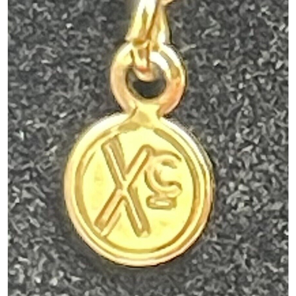 XC Axcess Gold Tone Beaded Chain Fringe Necklace Silver & Frosted Beads - Picture 3 of 4